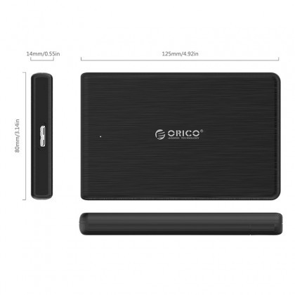 Orico Hard Drive Enclosure 2.5 inch HDD/SSD/USB3.0/Black